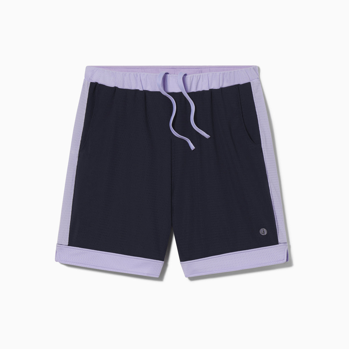 Mesh Shorts With Built-in Liner | SoftStretch Basketball Shorts | Jambys |  Navy/Lavender