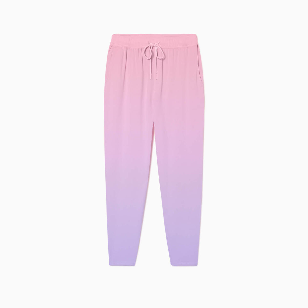 Womens Drawstring Waist Sweatpants Plain Long Regular Fit Baby Pink XS